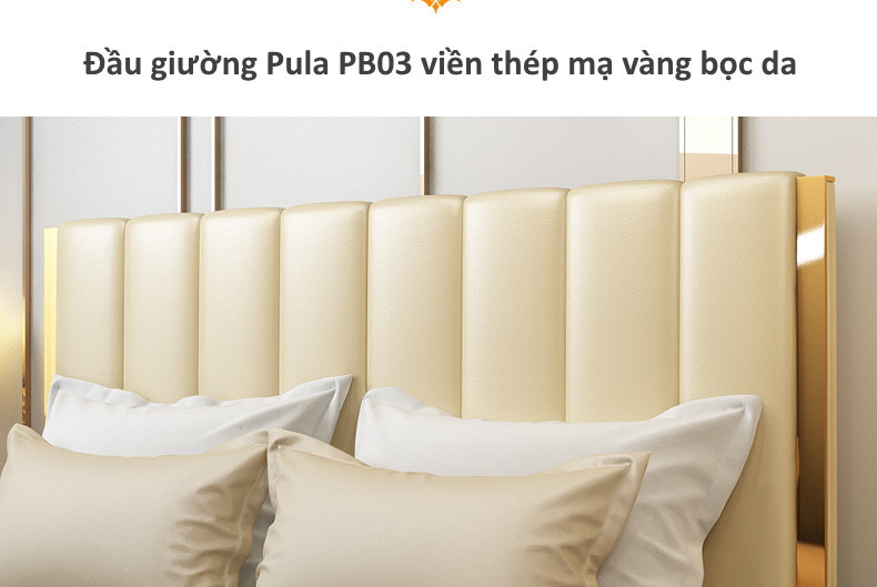 Giường ngủ đẹp viền vàng HH03 – Sang trọng và đẳng cấp cho phòng ngủ hiện đại - Ảnh 5