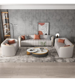 Alternative view of Ghế Sofa Đệm Da Viền Mạ PVD V55 – Đẳng Cấp Sang Trọng Cho Không Gian Sống