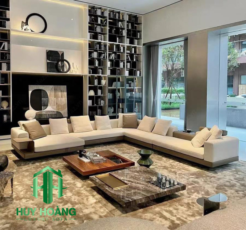 Sofa đàn piano cao cấp kiểu dáng chữ U hiện đại, thiết kế sang trọng, chất liệu da nỉ cao cấp, phân phối bởi Xưởng Vua sofa – 625 Tam Trinh, Yên Sở, Hoàng Mai, Hà Nội. Điện thoại: 0968 079 885.