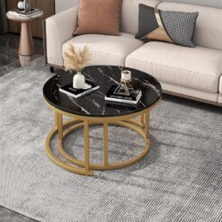 Bàn trà mặt đá tròn HH24 – Sự lựa chọn sang trọng cho không gian sống đẳng cấp