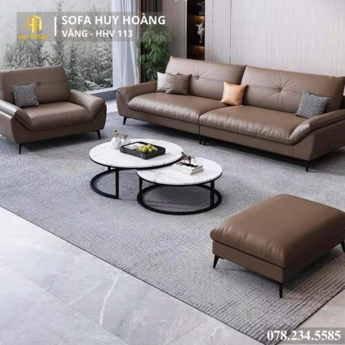 BỘ SOFA VĂNG HHV 113 màu nâu