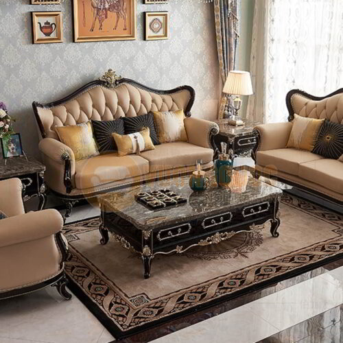 sofa tân cổ điển HHTCD 102 sofa tân cổ điển HHTCD 102 màu nâu