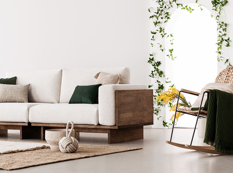 Sofa văng vải V61 vải nỉ cao cấp