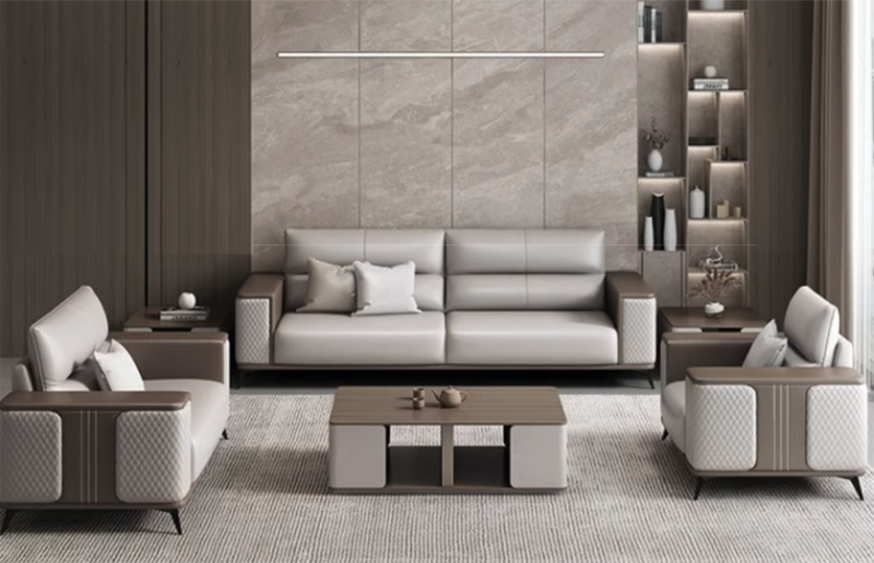 Sofa văn phòng tại Hà Nội da màu xám