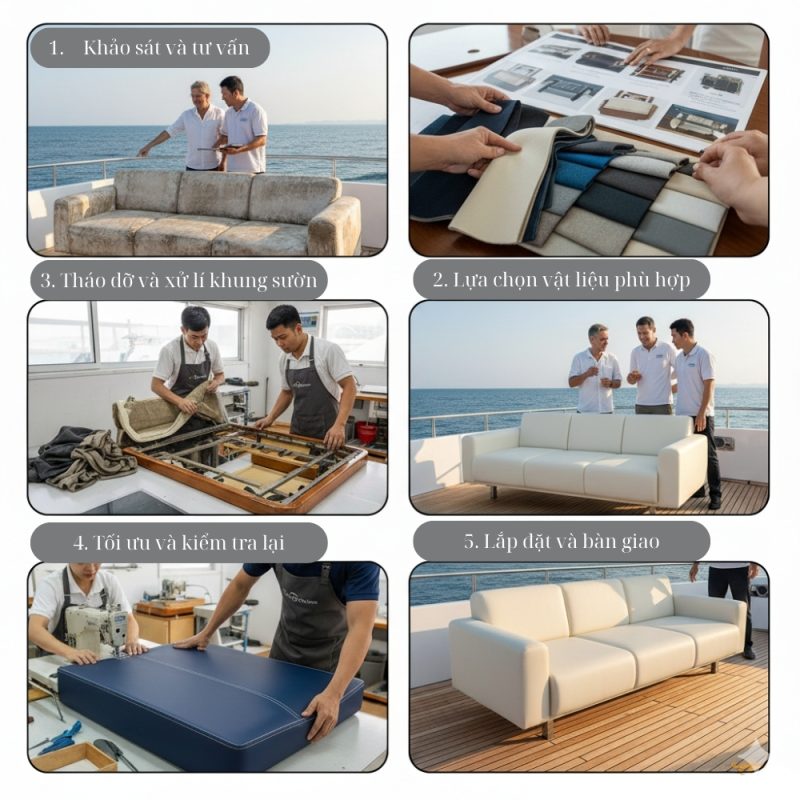 Quy trình bọc ghế du thuyền