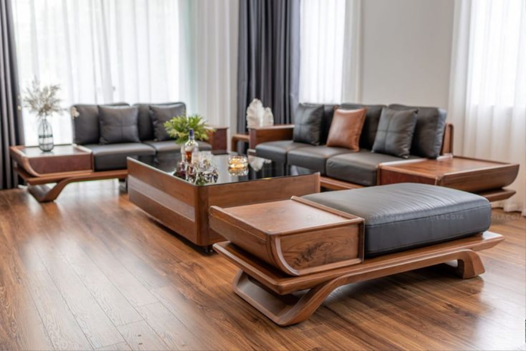 Mẫu sofa gỗ HHV 240 – Thiết kế tinh tế, bền đẹp, phù hợp mọi không gian phòng khách