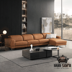 Sofa góc HHL143 thiết kế chữ L hiện đại, kiểu dáng gọn gàng, đệm ngồi êm ái, phù hợp phòng khách gia đình.