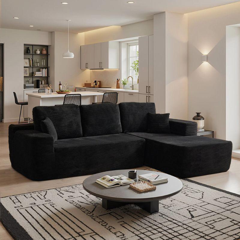 Sofa góc HHL160 thiết kế chữ L hiện đại, kiểu dáng gọn gàng, đệm ngồi êm ái, phù hợp không gian phòng khách gia đình.