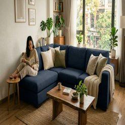 Sofa góc HHL303 thiết kế hiện đại, tối ưu không gian phòng khách.