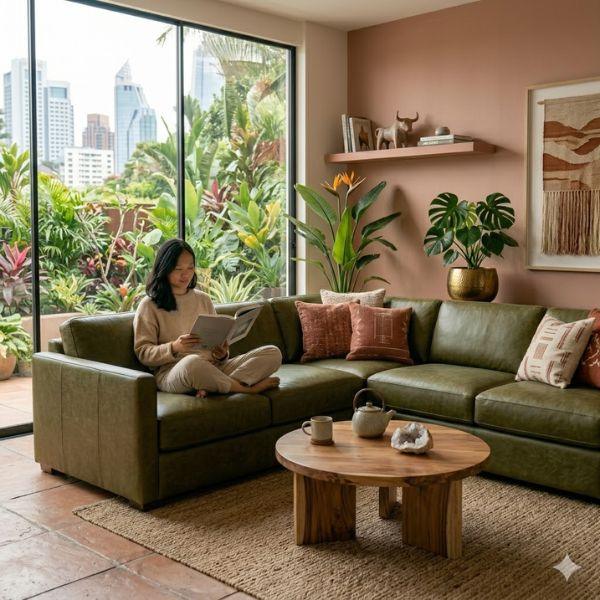 Sofa góc HHL304 thiết kế hiện đại, tối ưu không gian phòng khách.