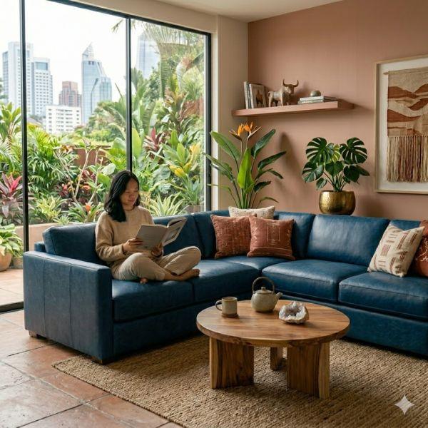 Sofa góc HHL304 thiết kế hiện đại, tối ưu không gian phòng khách.