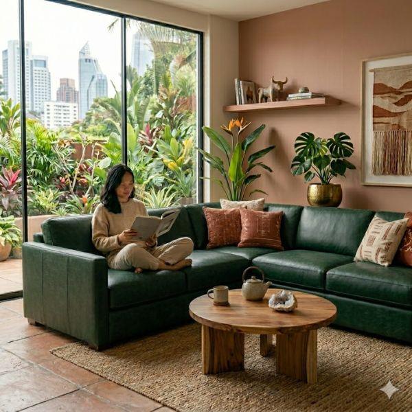 Sofa góc HHL303 thiết kế hiện đại, tối ưu không gian phòng khách.