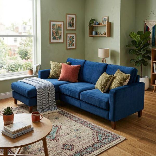 Sofa góc HHL307 form dáng cân đối, chắc chắn.