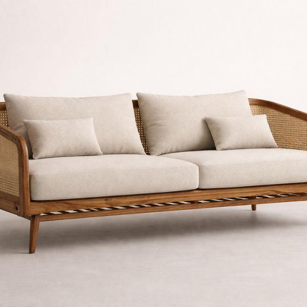 Cận cảnh chất liệu và đường may cao cấp của sofa văng HHV 486 Vua Sofa