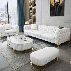 Sofa HHL282 sử dụng đệm mút êm ái, đàn hồi tốt.