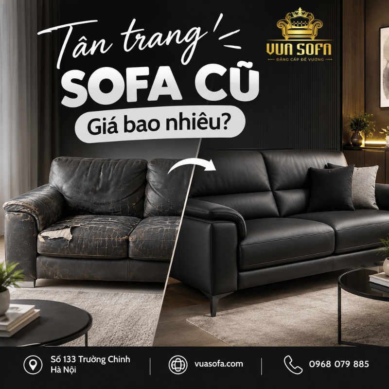 Tân trang sofa cũ giá bao nhiêu phụ thuộc vào tình trạng thực tế của sofa, kích thước và hạng mục cần xử lý.